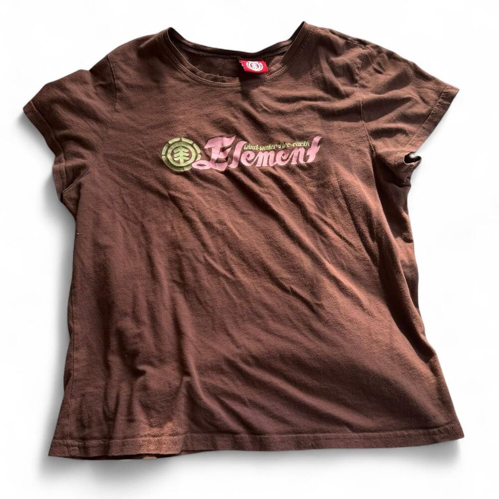 Element Brown Graphic Tee | Women’s Medium | Y2K Skate Streetwear